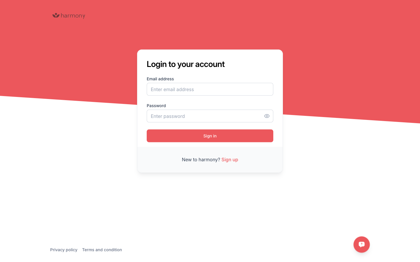 The login screen.