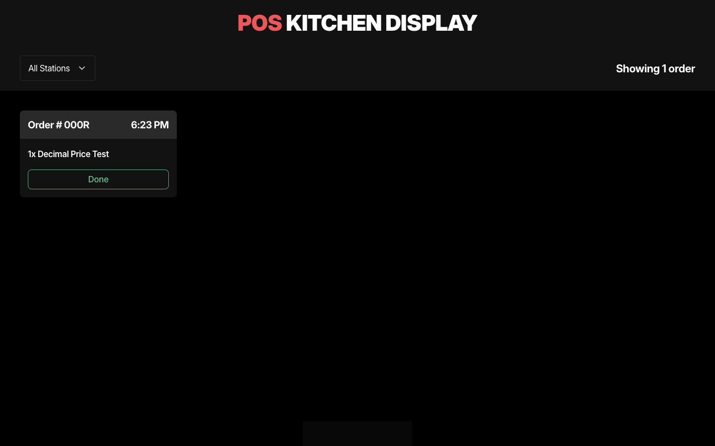 The fullscreen kitchen display.