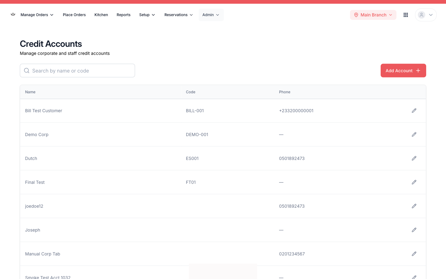 The credit accounts list.